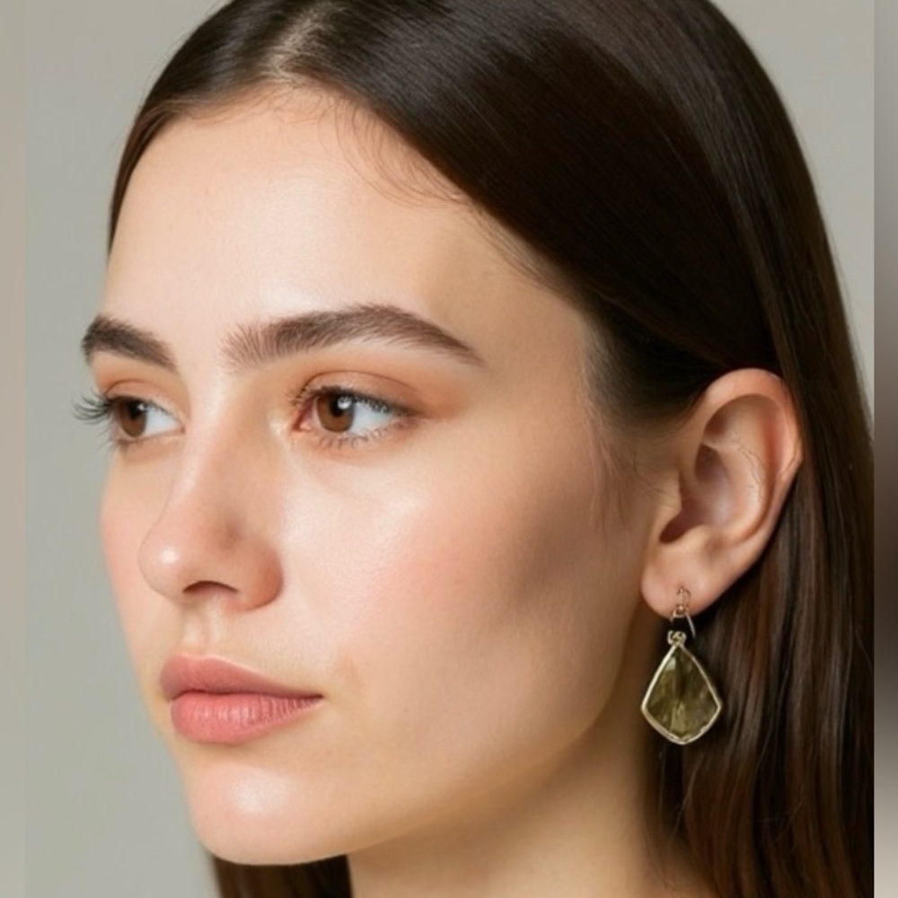 Jasmine Lane Dangle Drop Faux Marble Stone Earrings.